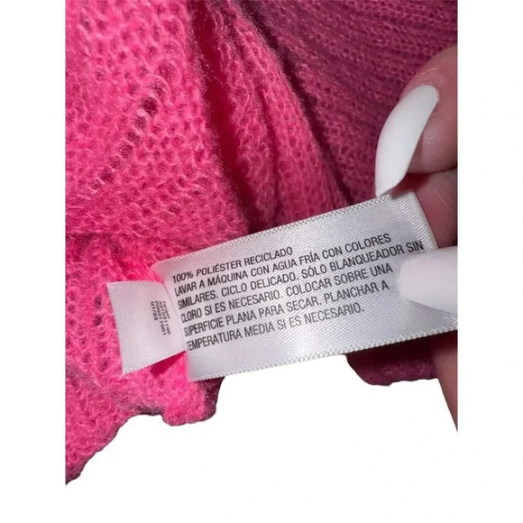 - Wild Fable Women's Pink Sheer Knit Off-Shoulder Sweater Size M - Picture 5 of 8